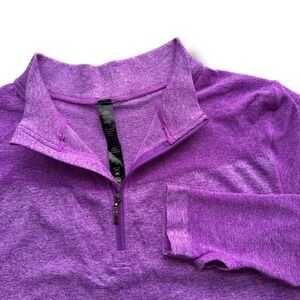 Stella Elyse Womens L/XL Purple Space Dye Quarter Zip Seamless Athletic Pullover